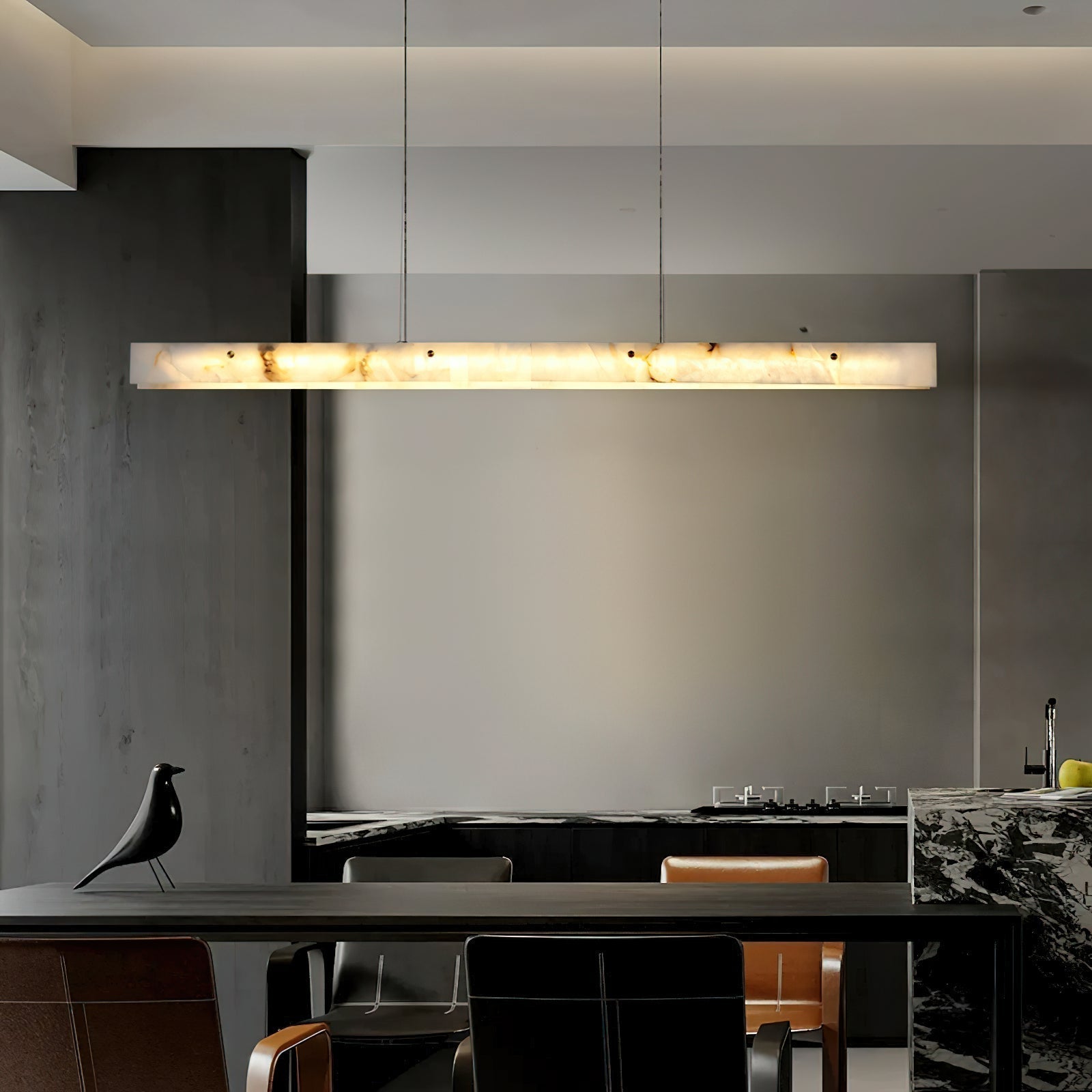 Kaelith Alabaster LED Modern Linear Pendant Light