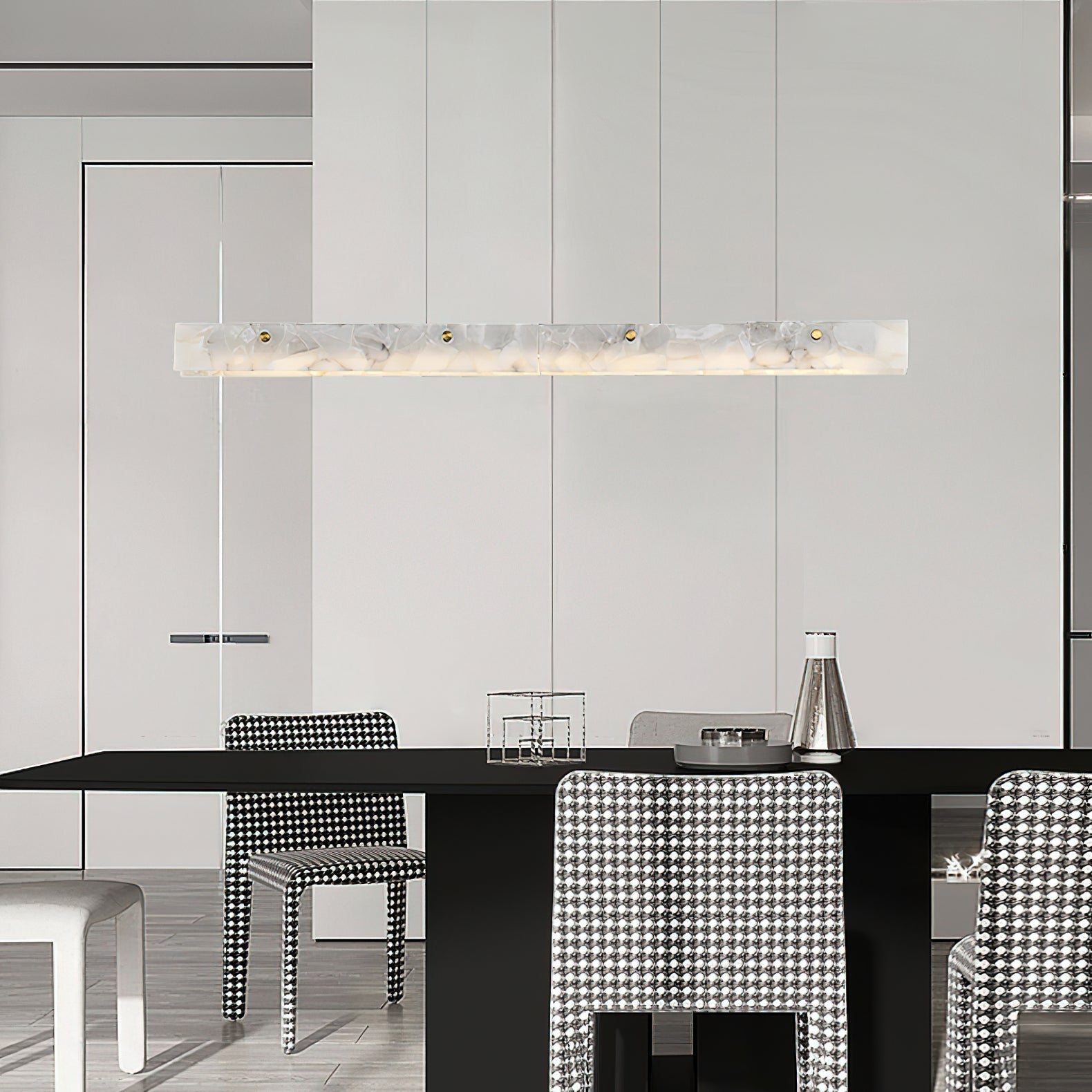 Kaelith Alabaster LED Modern Linear Pendant Light