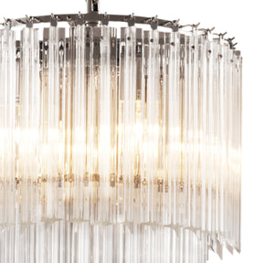 Briony Modern Glass Chandelier - Nickel