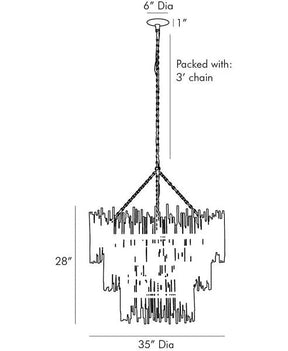 Abigail Luxury 3- Tier Metal Round Chandelier