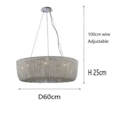 Aluminum Cadenas Chain Tassel Chandelier
