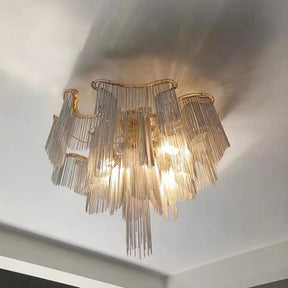 Aluminum Modern Chain Tassel Pendant