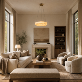 Anello Modern Round Alabaster Chandelier