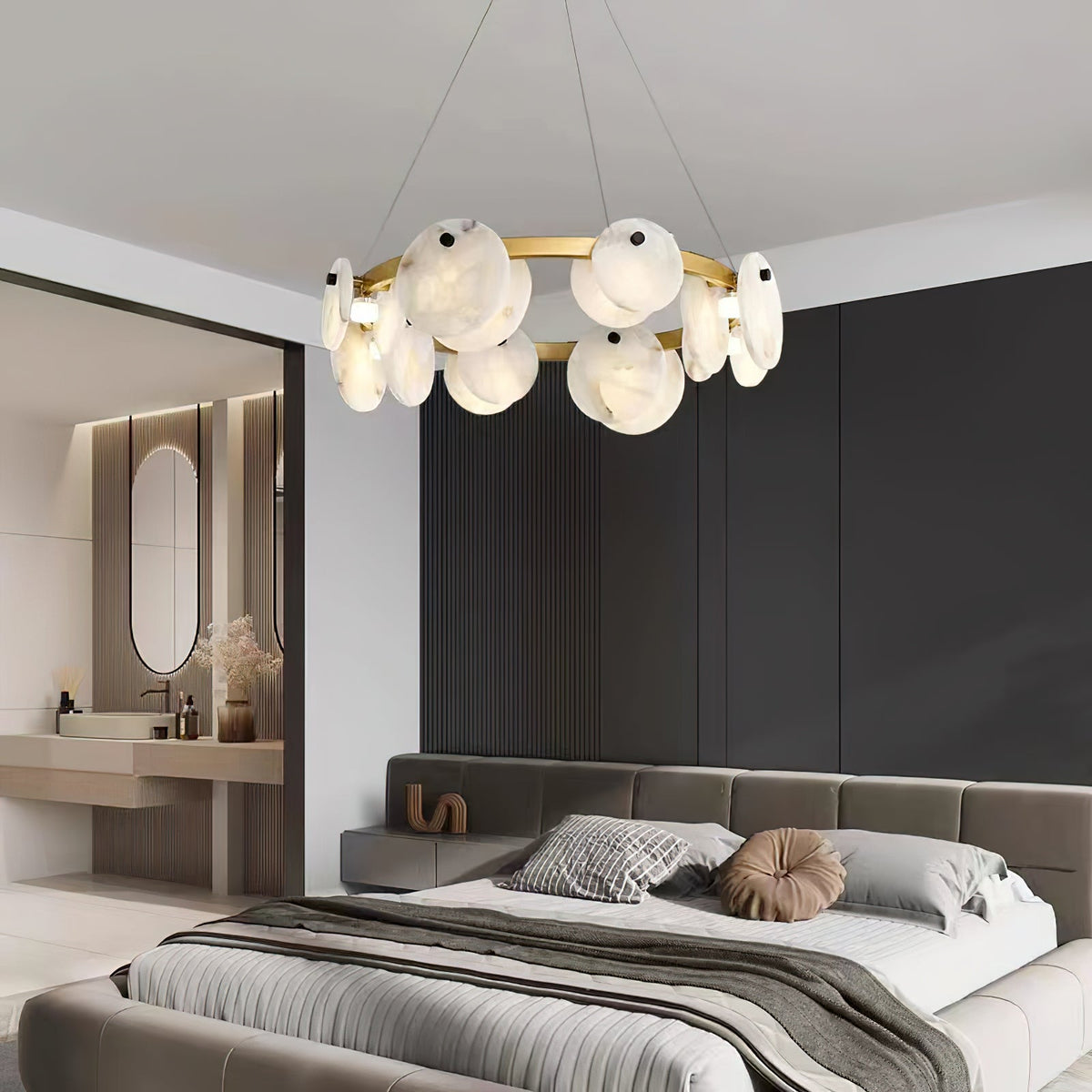 Faelan Alabaster Chandelier Lighting for Bedroom