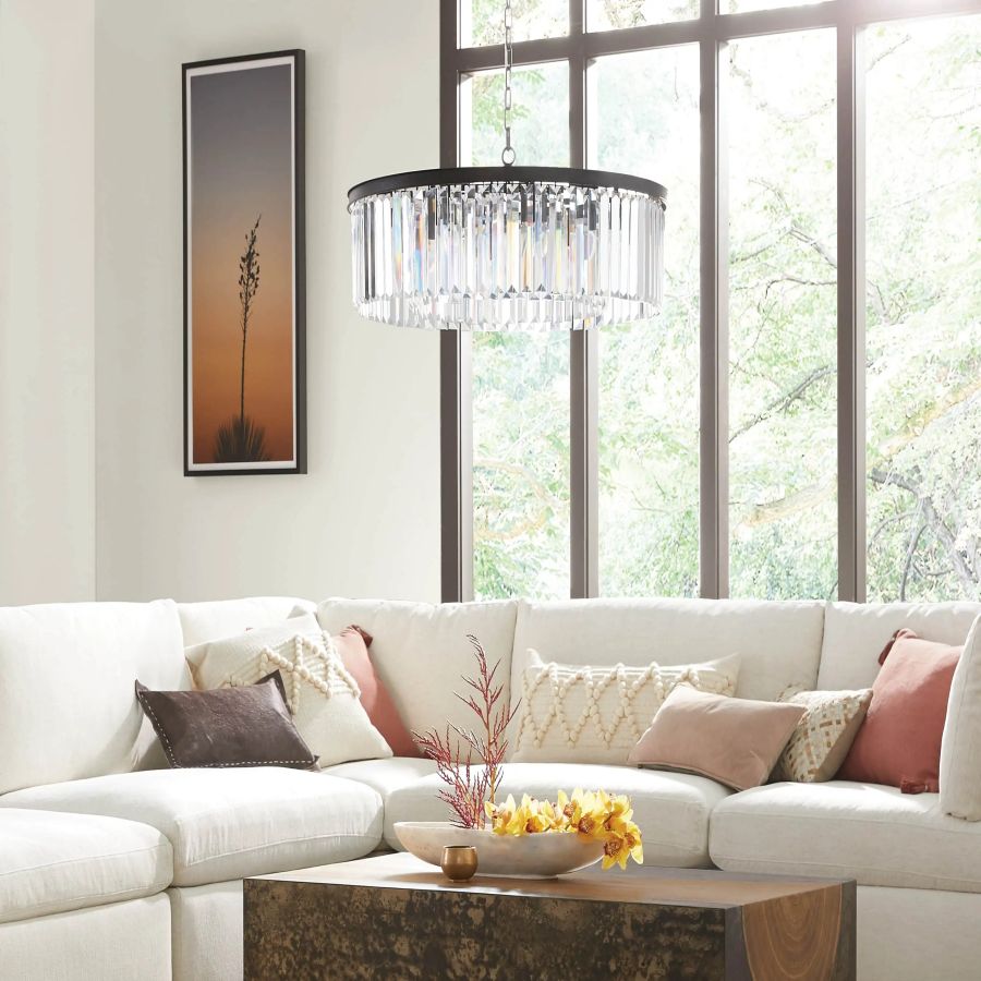 Leyland Round Living Room Glass Chandelier