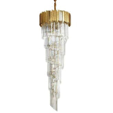 Bahay 2-Story Crystal Round Chandelier - Merlin Lamps