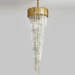 Bahay 2-Story Crystal Round Chandelier - Merlin Lamps