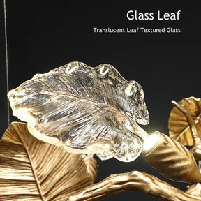 Btria Branch Copper Leaf Linear Chandelier