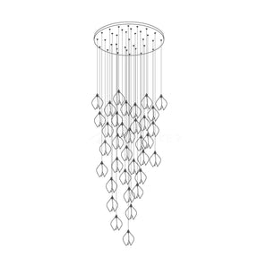 Galaxy Celeste Flora Crystal Spiral Chandelier