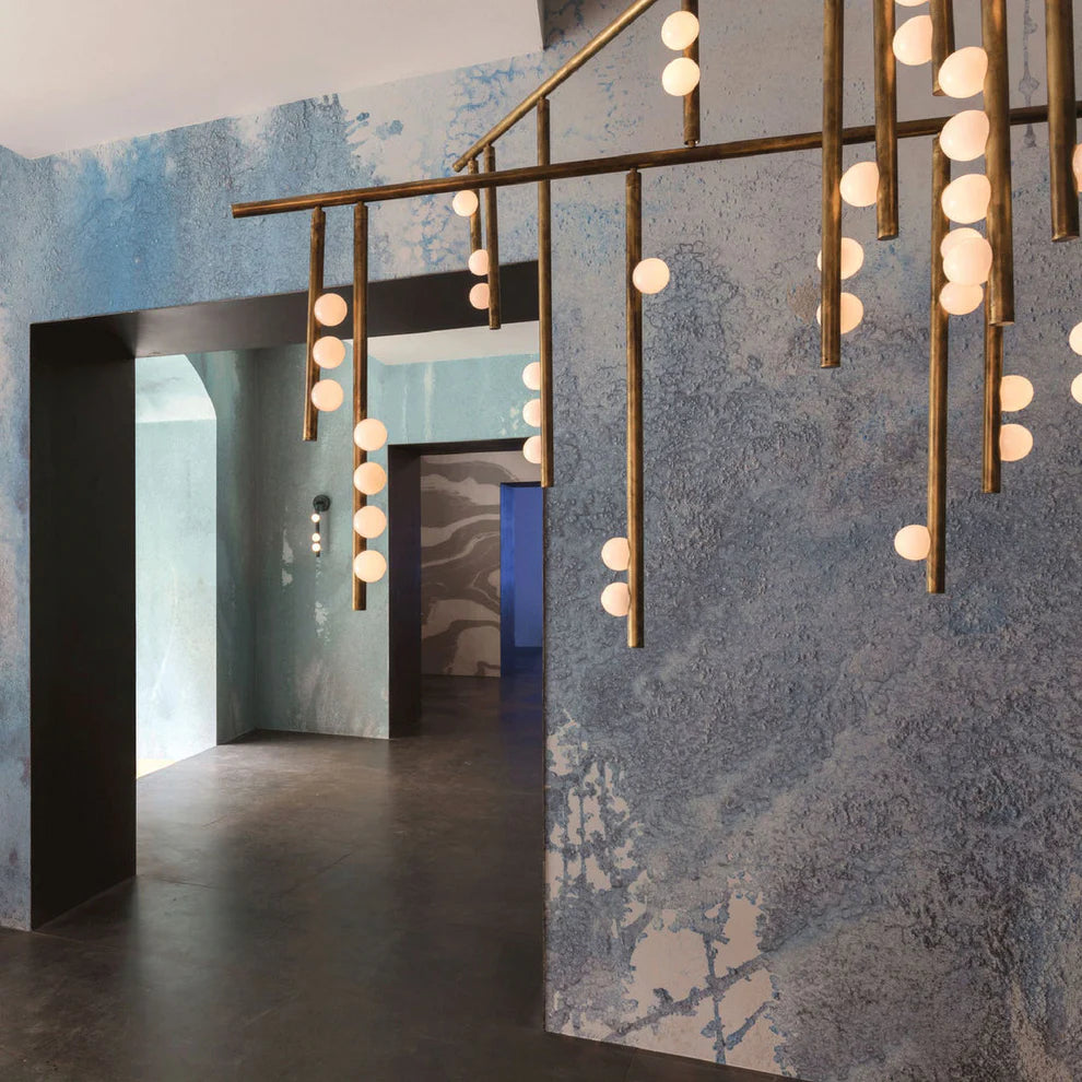 Brass Drop System Chandelier