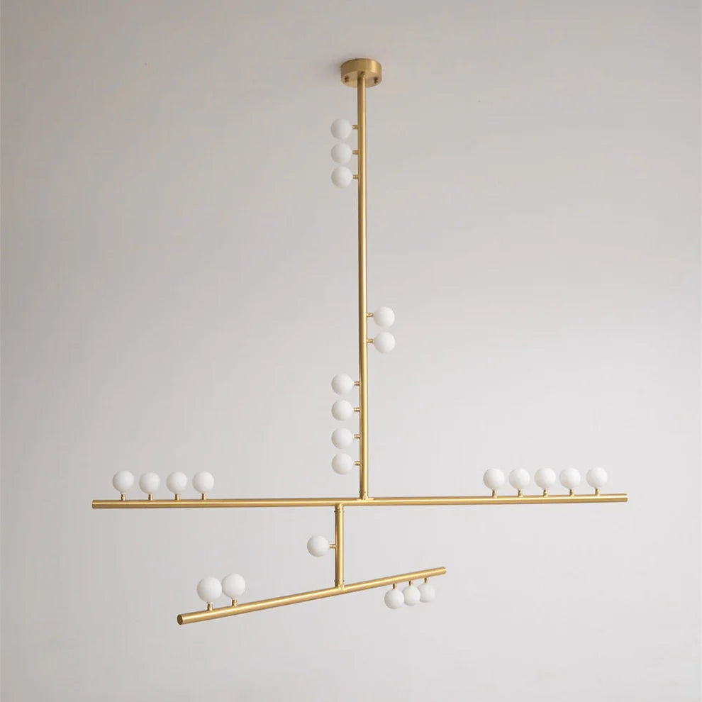 Brass Drop System Chandelier
