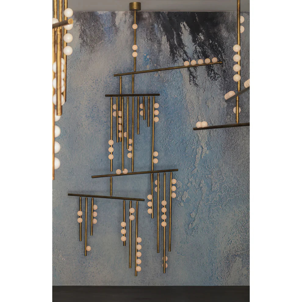Brass Drop System Chandelier