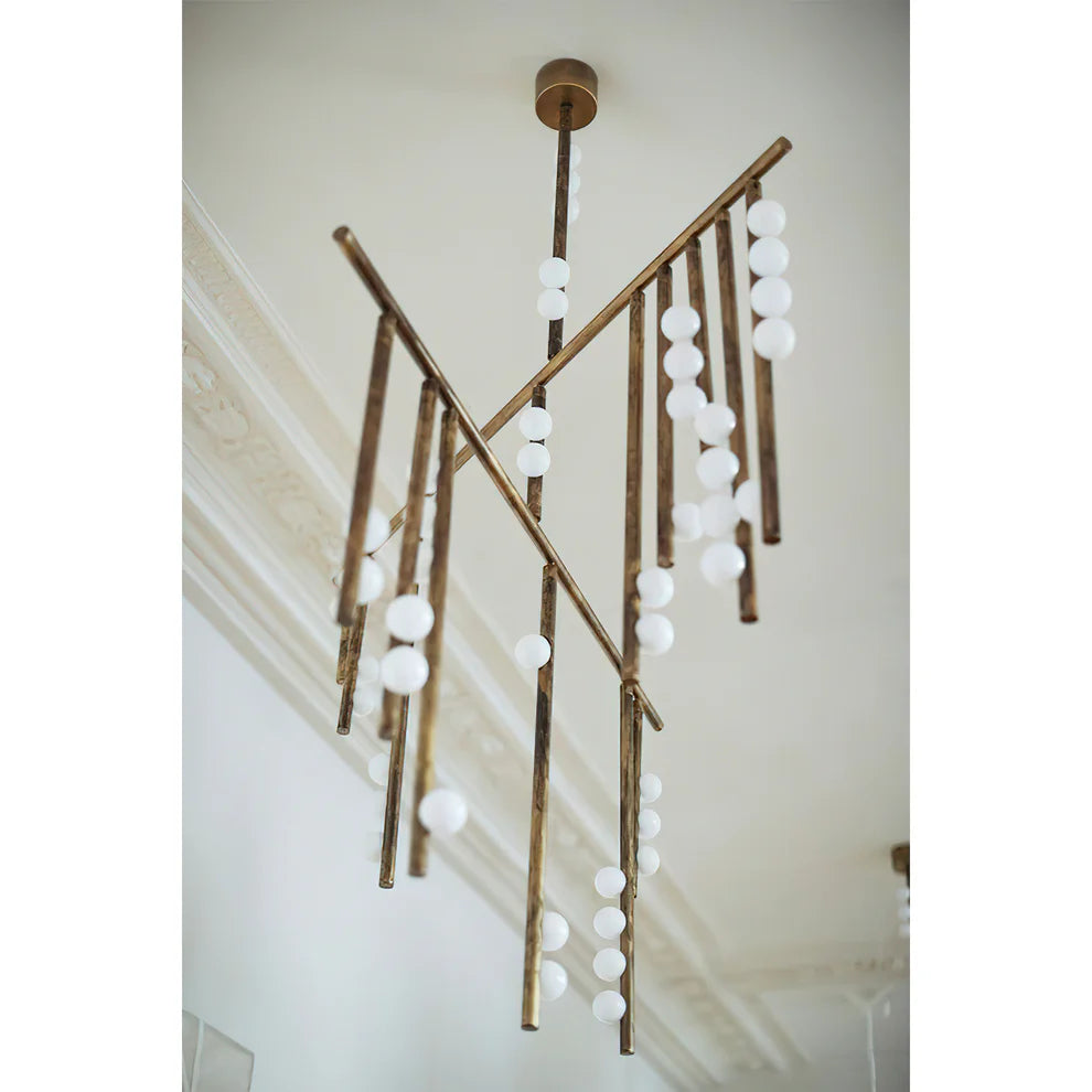 Brass Drop System Chandelier