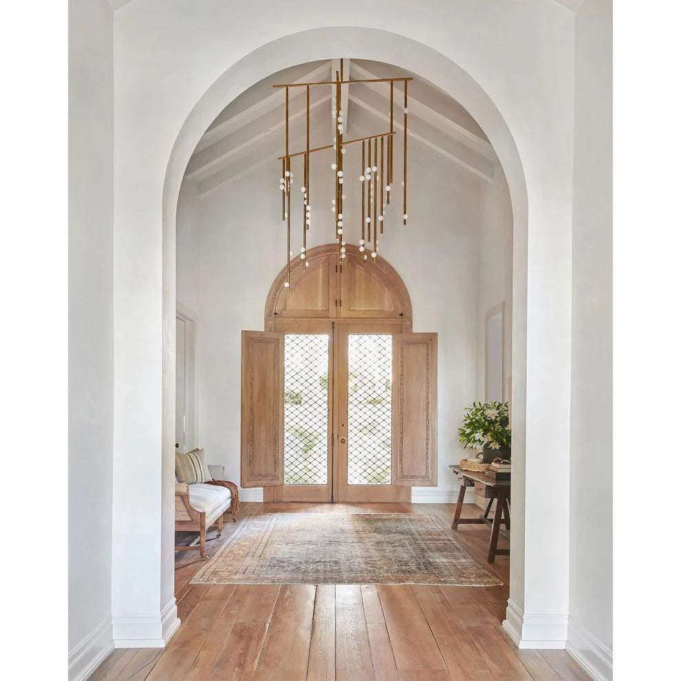 Brass Drop System Chandelier