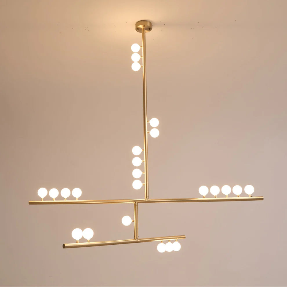 Brass Drop System Chandelier