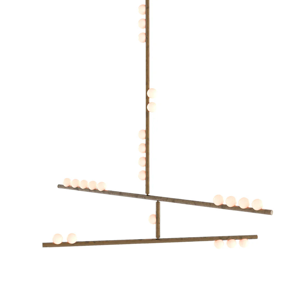 Brass Drop System Chandelier