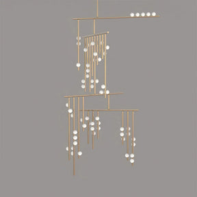 Brass Drop System Chandelier