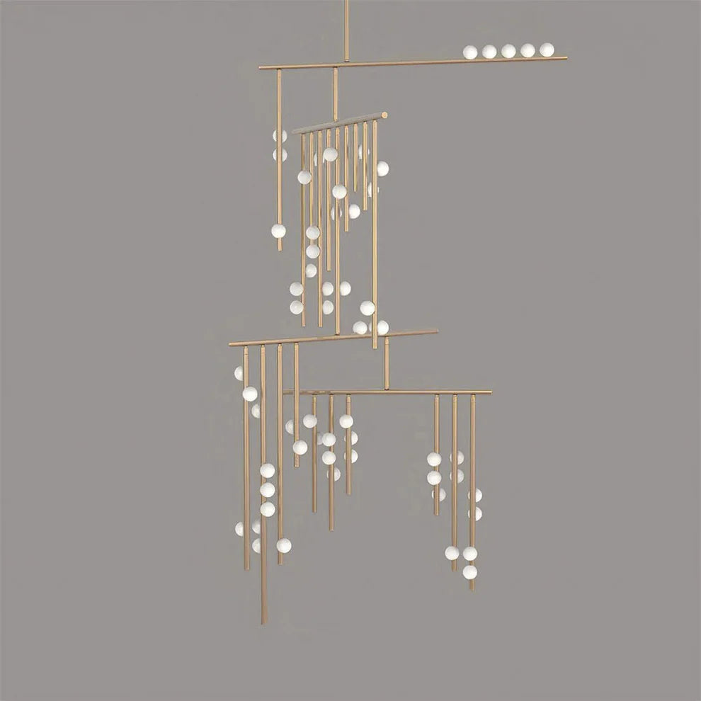 Brass Drop System Chandelier
