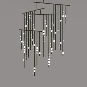 Brass Drop System Chandelier