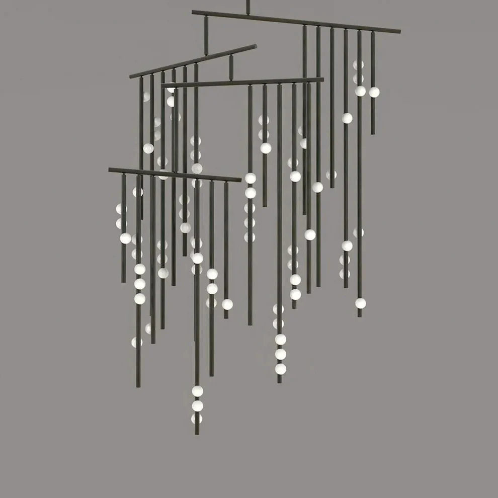 Brass Drop System Chandelier