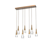 Rain 7-Light Linear Chandelier Pendant For Living room Family room Dining Room Bedroom