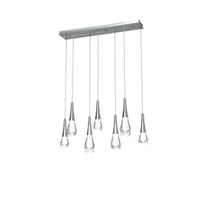 Rain 7-Light Linear Chandelier Pendant For Living room Family room Dining Room Bedroom