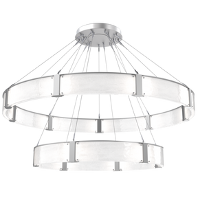 Modern Light Luxury Two-tier Glass Ring Chandelier