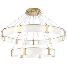Modern Light Luxury Two-tier Glass Ring Chandelier