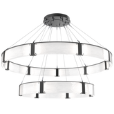 Modern Light Luxury Two-tier Glass Ring Chandelier