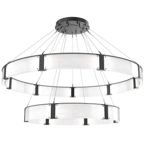 Modern Light Luxury Two-tier Glass Ring Chandelier