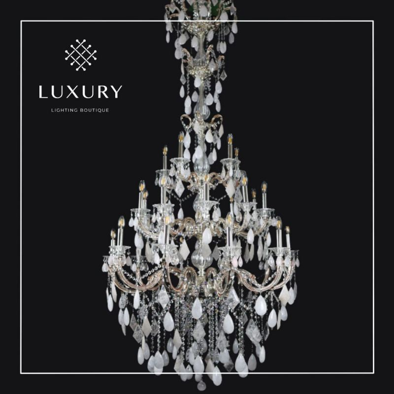 Classical 30 Light Pure Rock Crystal Chandelier