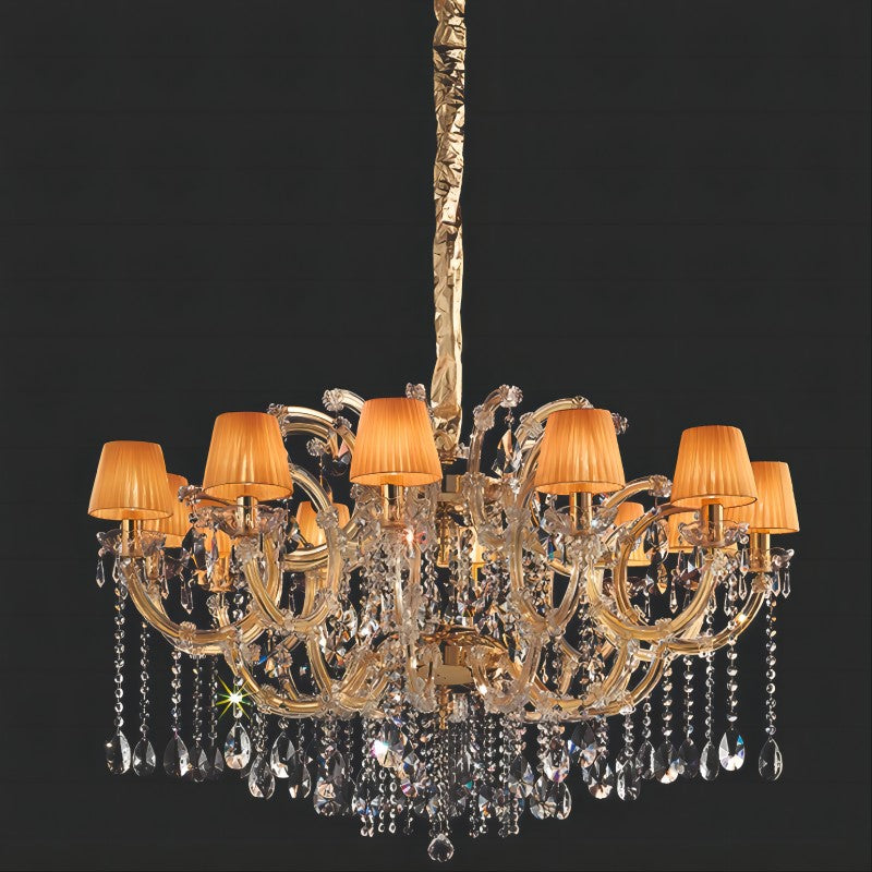 Classical Maria Theresa 12 Light Crystal Glass Chandelier