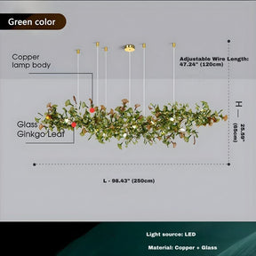 Collar Branch Glass Leaf Linear Chandelier