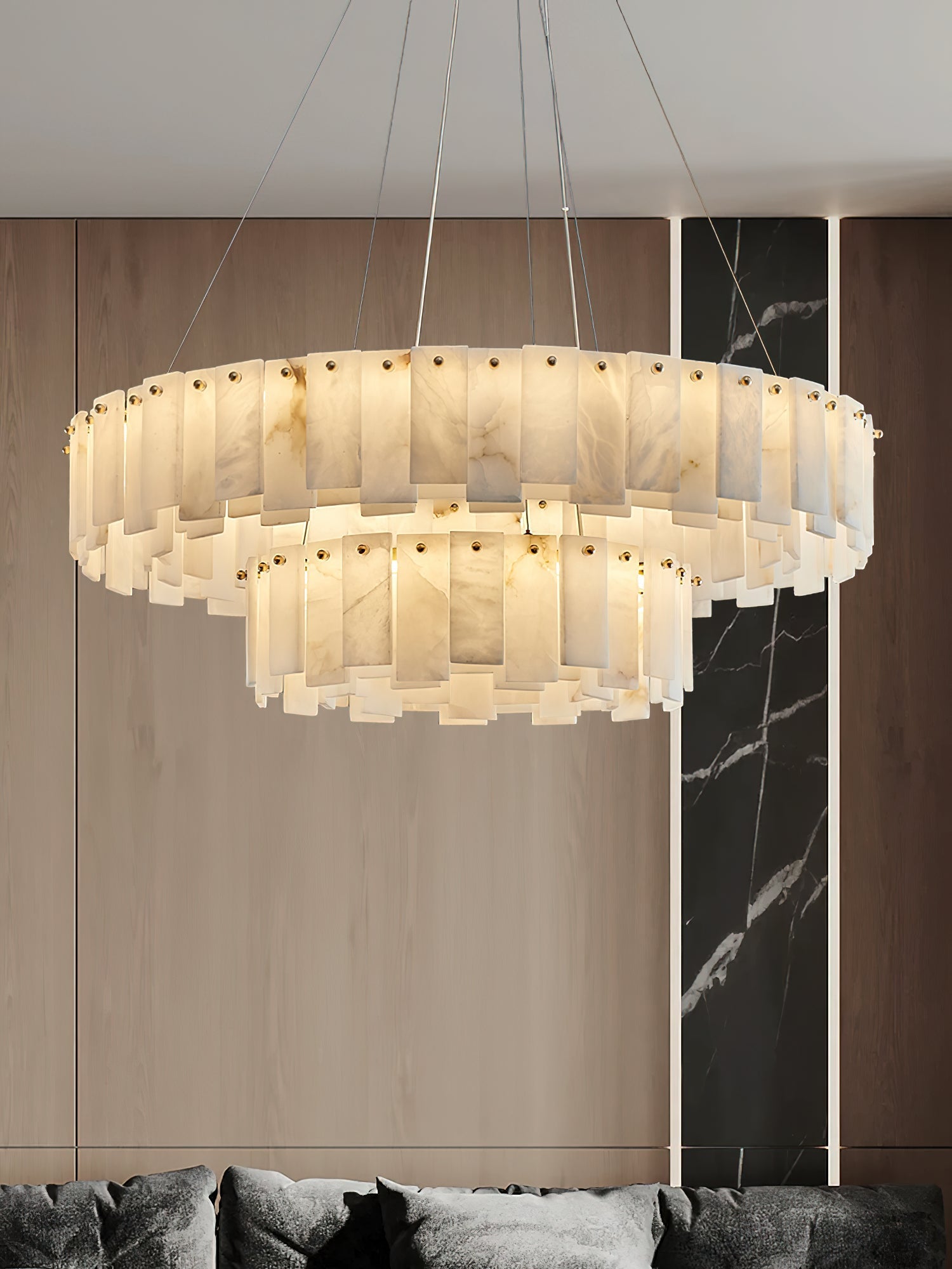 Mancy Alabaster Round Chandelier Lighting Fixture