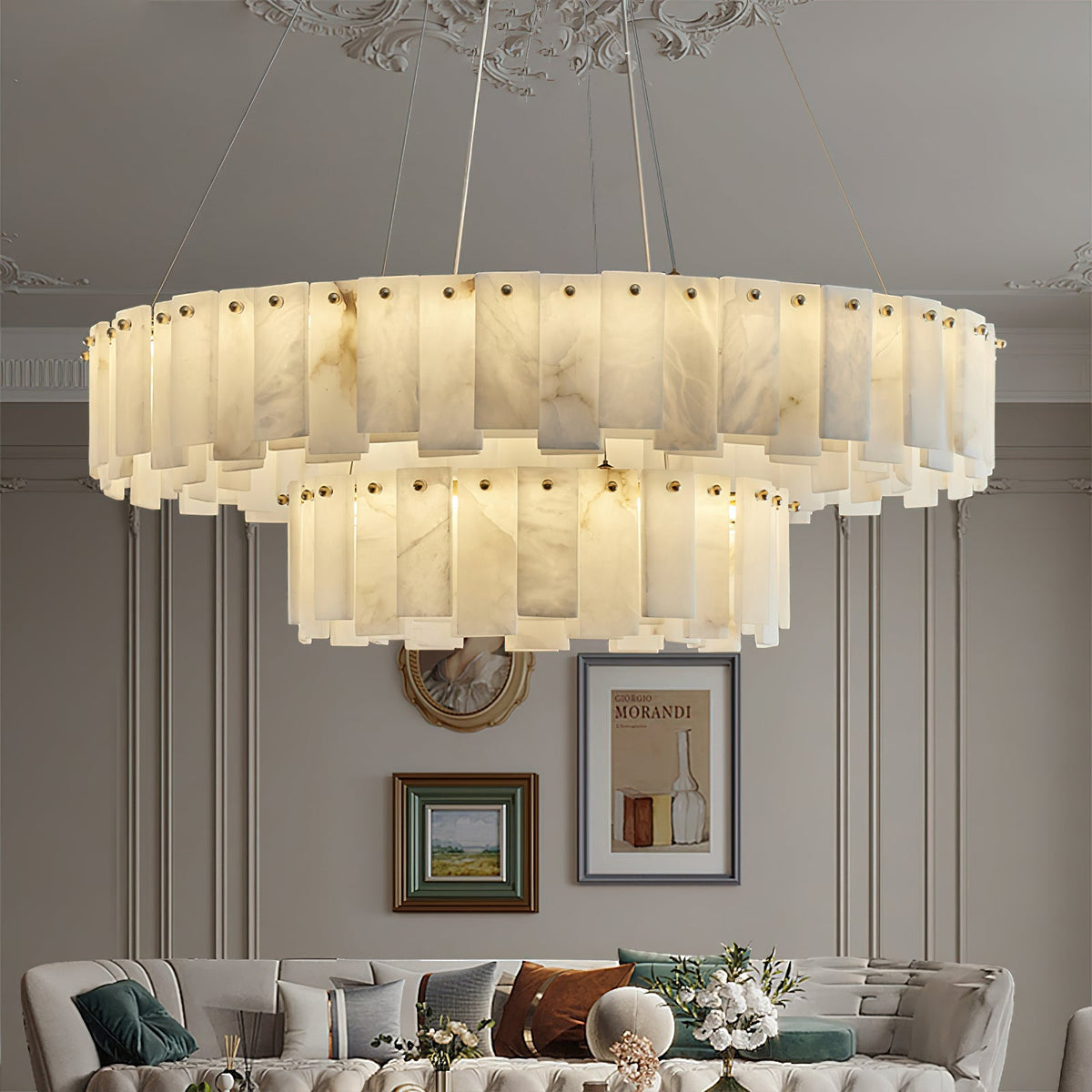 Mancy Alabaster Round Chandelier Lighting Fixture