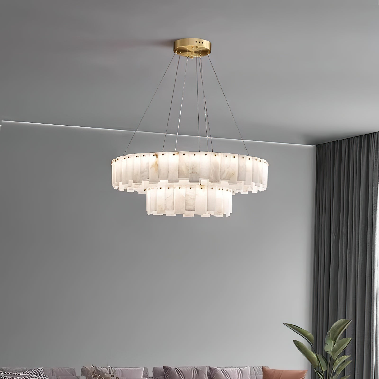 Mancy Alabaster Round Chandelier Lighting Fixture