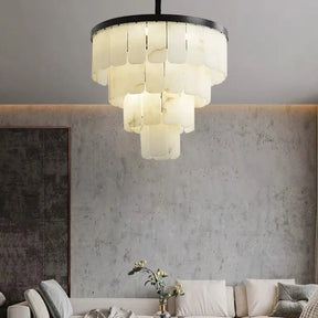 Galadriel Alabaster Modern Multi-Tiered Round Chandelier