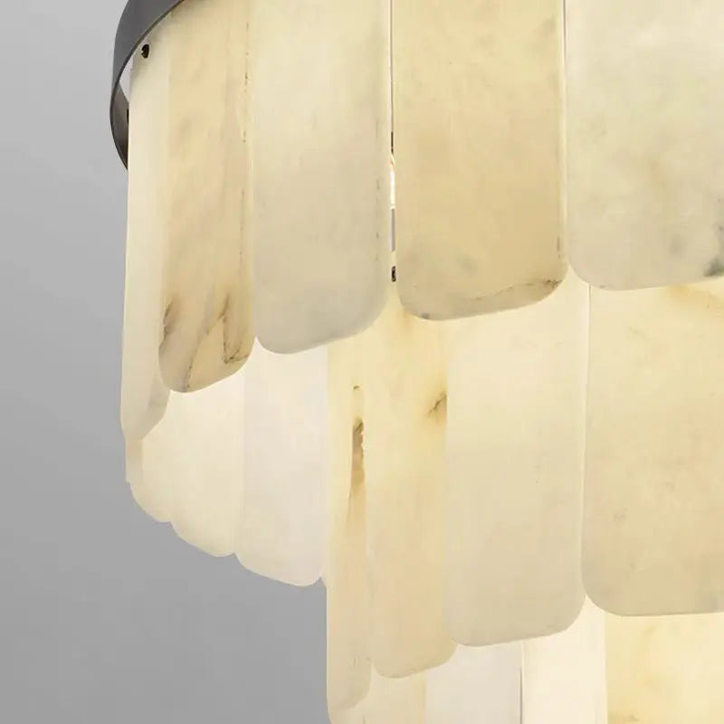 Galadriel Alabaster Modern Multi-Tiered Round Chandelier