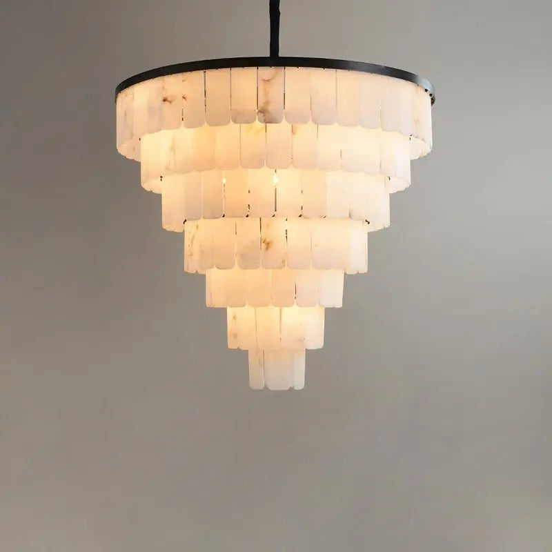 Galadriel Alabaster Modern Multi-Tiered Round Chandelier