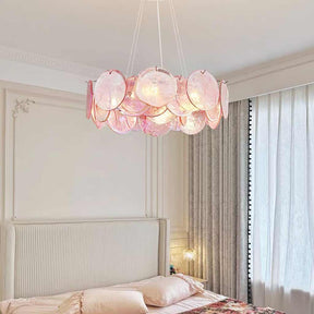 Murano Swirl Glass Disc Chandelier