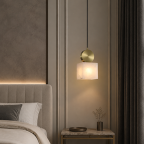 Lunessa  Bedroom Pendant Light  Spanish Alabaster Mid-Century Modern