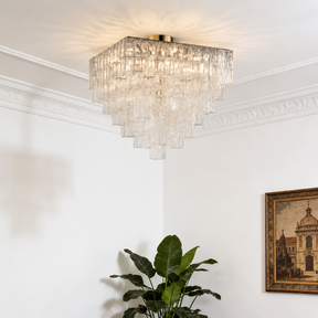 Chandelier Flush Mount Art Deco Glass