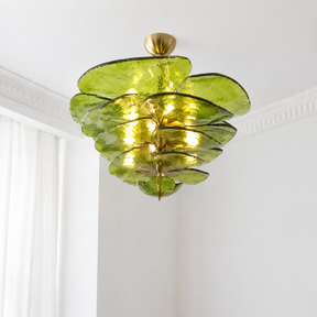 Living Room/Dining Room Chandelier – Artisan Murano Style Petal Cascade