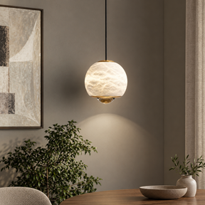 Orbelle  Bedroom Pendant Light  Alabaster Globe Modern