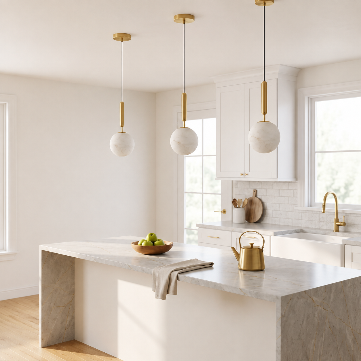 Solenne Sphere Alabaster Pendant Light