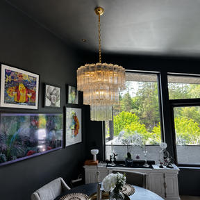 Cascade Tiered Chandelier Artisan Murano Style