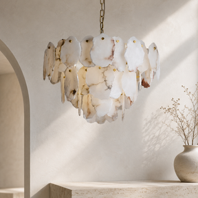 Celestara Living Room Chandelier Spanish Alabaster French Art Deco