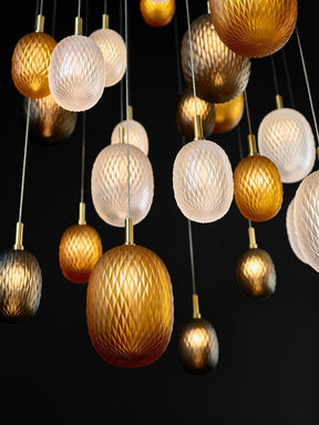 Galaxy Chromatic Gem Drop Spiral  Chandelier