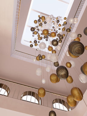 Galaxy Chromatic Gem Drop Spiral  Chandelier