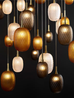 Galaxy Chromatic Gem Drop Spiral  Chandelier